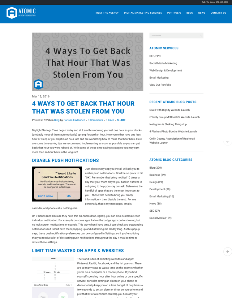 Example of a good blog layout Example of a good blog layout