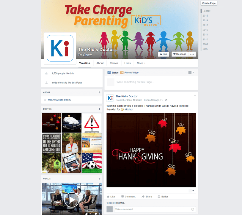 The Kid's Doctor Facebook page