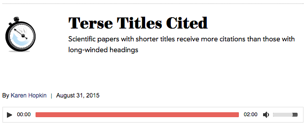 Terse Titles Cited