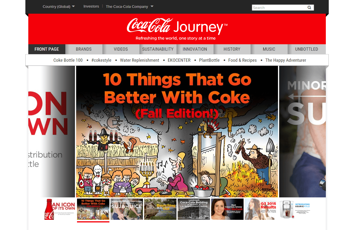  Coca-Cola Journey is a prime example of global content marketing.