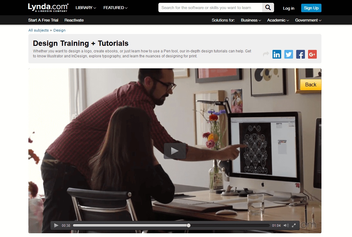 Lynda.com provides training all through video.