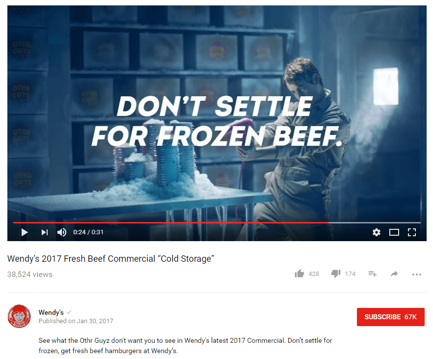 Wendy's 2017 Video Ad...that people willingly watch on YouTube